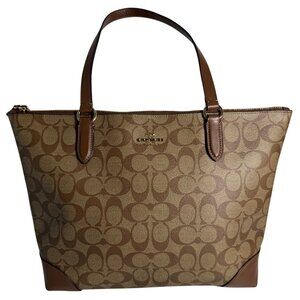 COACH Outlet Zip Top Tote In Signature Canvas F29208 EUC - No Tag